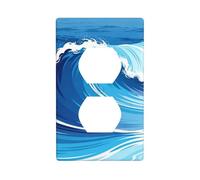 Ocean Wave - Placca decorativa per interruttore, in policarbonato, infrangibile, per casa, ufficio, 1 banda con viti