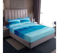 Ocean Wave Set di lenzuola da surf per bambini ragazzi ragazze stile nautico set di biancheria da letto hawaiano estate blu Decor lenzuolo con angoli decorativi camera 3 pezzi matrimoniale