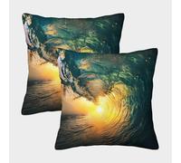 Ocean Wave Tunnel-Natural Light Photography Federe Cuscini Per Divano Decorative Art Fodere Per Cuscini 2 Pezzi Quadrate Cerniera Invisibile Per Soggiorno Camera Sofà 40x40cm