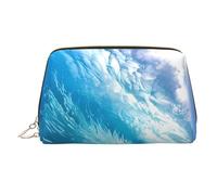Ocean Waves - Beauty case da viaggio con cerniera, con stampa a onde oceaniche, grande borsa da viaggio adatta per casa e viaggio