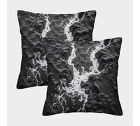 Ocean Waves-Black And White Photography Federe Cuscini Per Divano Decorativa Art Fodere Cuscino Set 2 Pezzi Poliestere Per Soggiorno Camera Sofà 40x40cm