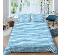 Ocean wavesSet Di Copripiumino microfibra morbida Set di 3 Pezzi stampa di 3D cerniera nascosta Natural serene scene copripiumino incluso federe aiosa ultra morbido for coppie King（220x240cm）