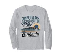 Ocean West Coast California Beach Vibrazioni estive retrò Maglia a Manica
