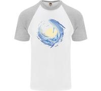 Ocean Whale & Octopus Uomo S/S Baseball T-Shirt