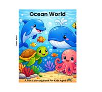 Ocean World Coloring Book for Kids Ages 6-10: 45 Fun and Relaxing Coloring Pages Featuring Friendly Ocean Animals