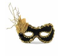 Oceana - Maschera Costume Adulto Nera/Effetto Oro