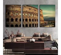 OCEANGOD Il Colosseo Romano Architettura in Stile Europeo Dipinti su Tela Poster e Stampe Immagini di Arte Della Parete per la Decorazione Domestica 60x80 cmx3 pz Senza Cornice
