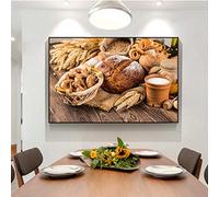 OCEANGOD Moderna Cucina A Tema Dipinti Su Tela Pane Latte Poster e Stampe per la Cucina Camera Decorazione Della Casa di Arte Della Parete Immagine 70x90 cm Senza Cornice