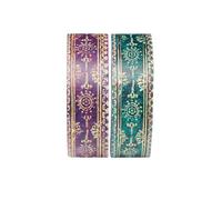 Oceania/Viola (Mixed Pack) Washi Tape: Two Iconic Paperblanks designs per set, Metallic foil pattern, 15mm wide x 10 metres long