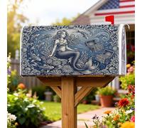 Oceanic Fantasy Fish Treasure Chest Summer Blue Casella di Posta Magnetica Casella Postale Cover per Decorazione Cortile Anteriore 21 x 25,5 pollici