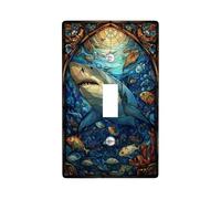 Oceanic Shark luce interruttore piastra di copertura/coperture, Deep Blue Marine Life accenti da parete, piastre da parete in termoplastica, dimensioni standard singolo Toggle