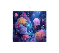 Oceanic - Tappetino scolapiatti per bancone della cucina, vibrante barriera corallina, assorbente, tappetino scolapiatti in microfibra colorata per bancone della cucina, decorazione estiva per la casa