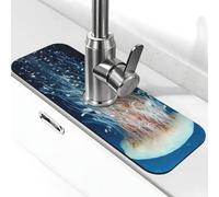 Oceanic White Meduse Rubinetto Mat Lavello Da Cucina Assorbente Ad Asciugatura Rapida Tappetino di Scarico Intorno al Rubinetto Per Lavello Da Cucina Tappetino Lavello