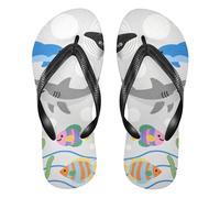 oceano animale balena squalo granchio colorato gomma reef infradito Quick-Dry flop uomini per l'estate, Oceano animale balena squalo granchio colorato, Large