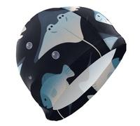 Oceano Animale Stella Marina Nero Blu Nuotatori per Calvo Capelli Corti Impermeabile Nuotare per Gli Uomini Protezione Dei Capelli e Drag Riduzione gorros para natacion