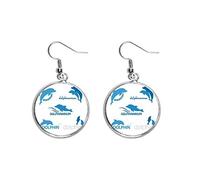 oceano blu delfino biologia orecchino d'argento., Ceramica