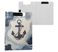 Oceano con corda su blu navy liquido pieghevole Appunti Due clip in metallo portapenne Clip Board con copertina rigida Appunti Folio accessori ospedalieri