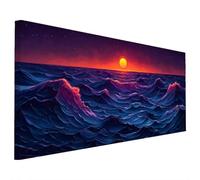 Oceano Diamond Painting Adulti, 5D Diamantini Crystal Art Quadri Diamond Painting Tramonto Motivo, Grande Pittura Diamante Kit Fai Da Te per Adulti 70x30cm, Decorazioni Parete Casa, Regalo Donna G-55
