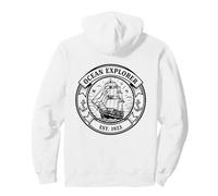 Oceano Explorer Nave Nautica Bussola Emblema Vintage Felpa con Cappuccio