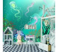 Oceano Fresco Madre Dell'Acqua Piante Artistiche 3D Carta Da Parati Lusso Casa Soggiorno Divano Mobili Floreale Camera Letto TV Sfondo Muro-200cm×140cm