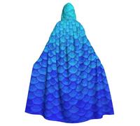 Oceano Mare Blu Sirena Scala di Pesce Stampa Adulti Mantello Con Cappuccio Veste Halloween Mantello Con Cappuccio Strega Mago Cosplay Costumi Per Uomo Donna