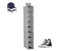 OCEANO Organizer da appendere Portaoggetti Armadio Mensole Armadietto spogliatoio Portatutto Pieghevole Salvaspazio Scaffale Cappello Calze Scarpe Intimo Asciugamani Accessori (Grigio, Portascarpe, 8)