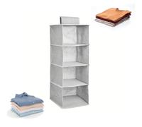 Oceano Organizer da appendere Portaoggetti Armadio Mensole Armadietto spogliatoio Portatutto Pieghevole Salvaspazio Scaffale Cappello Calze Scarpe Intimo Asciugamani Accessori (Grigio, Guardaroba, 4)