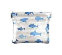 Oceano Pesce Animale Squalo Luce Blu Striscia Delle Donne di Modo Piccola Borsa Della Moneta di Cuoio Conveniente Organizzatore di Gioielli per Gli Uomini Donne Viaggio Bolsa pe