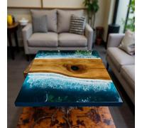 Oceano Resina Epossidica da Tavolo - 36 " Quadrato Handmade Legno Mobili per