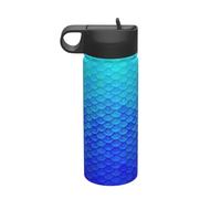 Oceano Sea Blue Mermaid Fish Scale Stampa 510 ml Bottiglia di Metallo Isolata Acqua Doppia Parete Vuoto Sport Flask per Bevande Fredde