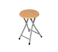 OCEANO Sedia sgabello pieghevole in legno mdf struttura metallica ideale sedia cucina soggiorno terrazzo balcone veranda giardino ripiegabile richiudibile colore naturale salvaspazio (Sgabello)