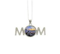 oceano st acqua scienza natura immagine festa della mamma regalo per la mamma nonna collana gioielli di compleanno, Medio