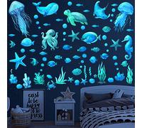 Oceano Stelle Fluorescenti Adesive Soffitto Adesivi Murali Bambini Adesivi Fluorescenti Stelle Luminose Cameretta Adesivi da Parete Luminose Decorazione Bagno Stickers Murali per Soggiorno Cameretta
