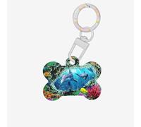 Oceano subacqueo delfino pesce stampa carino acrilico cani tag doppio osso lato shap ID tag con portachiavi per decorazioni artigianali animali domestici