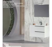 Oceano - Symphony mobile + specchio da 80cm 3 Finiture : Colore mobile - Bianco lucido