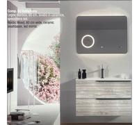 Oceano - Symphony mobile + specchio da 80cm 3 Finiture : Colore mobile - Legno nordico