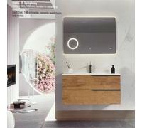 Oceano - Symphony mobile + specchio da 80cm 3 Finiture : Colore mobile - Rovere oro