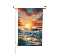 Oceano Tramonto Scenario Stampa 30,5 x 18 pollici Bandiera Giardino Tutte Le Stagioni Decorazione Esterna Per Cortile Patio Portico E Prato Bandiera