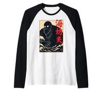 Oceano Yokai del Monaco del Mare Umibozu Giapponese Maglia con Maniche Raglan