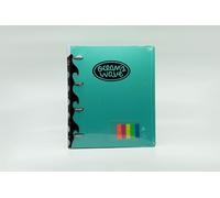 Oceans Wave - Carpetablock A4 con 4 anelli, raccoglitore scolastico con chiusura in gomma, con 80 fogli, busta porta documenti, astuccio - cartella con buste in plastica e divisori, verde pastello