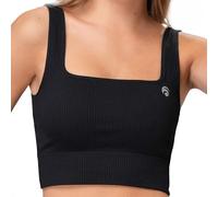 OCEANSAPART Sydney Reggiseno Sportivo Donna Senza Ferretto con Scollo Quadrato - Brassière Sportiva Senza Cuciture e Doppio Tessuto - Top Sportivo Donna per Palestra e Yoga - Negro - l