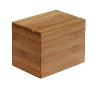 oceanstar Bamboo Recipe Box with Divider Scatola per Ricette in bambù con divisorio, Naturale, 4.9 x 6.80 x 5.1 cm