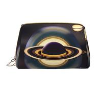 OCELIO Bella borsa cosmetica portatile in pelle Saturn (grande), pochette in pelle con cerniera, borsa da viaggio, borsa da viaggio, borsa da viaggio, bianca, taglia unica, bianco, Taglia unica