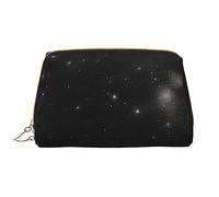 OCELIO Borsa cosmetica portatile in pelle bianca e nera (grande), pochette in pelle con cerniera, borsa da viaggio per articoli da toeletta, borsa da viaggio, borsa da viaggio, bianca, taglia unica,