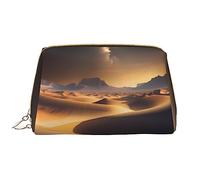 OCELIO Borsa cosmetica portatile in pelle con stelle del deserto (grande), pochette in pelle con cerniera, borsa da viaggio, borsa da viaggio, bianca, taglia unica, bianco, Taglia unica