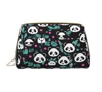 OCELIO Borsa cosmetica portatile in pelle con viso carino (grande), pochette in pelle con cerniera, borsa da viaggio per articoli da toeletta, borsa da viaggio, bianca, taglia unica, bianco, Taglia