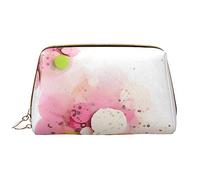 OCELIO Borsa cosmetica portatile in pelle di carta con frammenti di colore (grande), pochette in pelle, borsa cosmetica con cerniera, borsa da viaggio, borsa da viaggio, bianca, taglia unica, bianco,