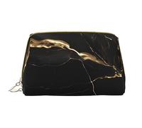 OCELIO Borsa cosmetica portatile in pelle nera e oro marmo (grande), pochette in pelle con cerniera, borsa da viaggio per articoli da toeletta, borsa da viaggio, bianca, taglia unica, bianco, Taglia