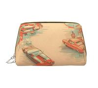 OCELIO Borsa cosmetica portatile in pelle per auto (grande), pochette in pelle con cerniera, borsa da viaggio, borsa da viaggio, borsa da viaggio, bianca, taglia unica, bianco, Taglia unica