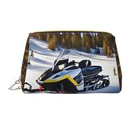 OCELIO Borsa cosmetica portatile in pelle per motoslitta avanzata (grande), pochette in pelle con cerniera, borsa da viaggio per articoli da toeletta, borsa da viaggio, bianca, taglia unica, bianco,